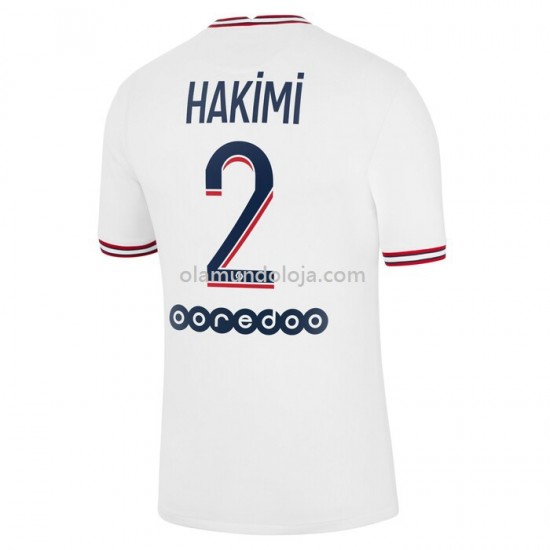 Camisola Paris Saint-Germain Hakimi 2 Equipamento Quarto 2021-2022 Manga Corta